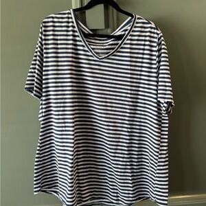 Terra & Sky Navy and White Striped Tee